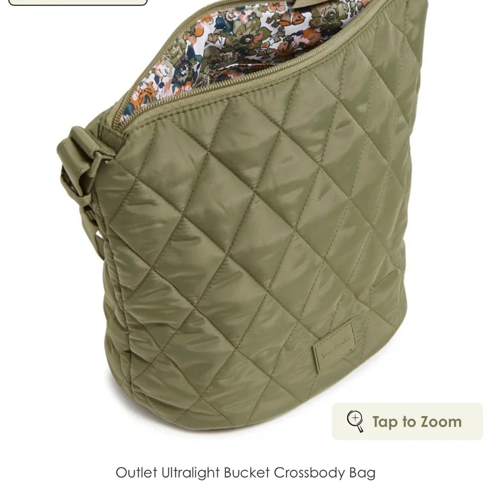 Vera Bradley Sage Green Quilted Crossbody Bag with Adjustable Strap - Picture 2 of 3